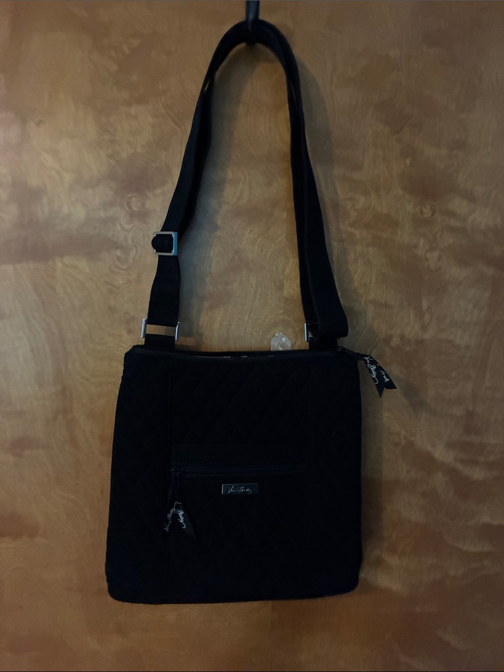 Quilted Crossbody Shoulder Bag - Black